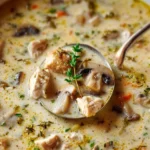 CREAMY CHICKEN AND MUSHROOM SOUP