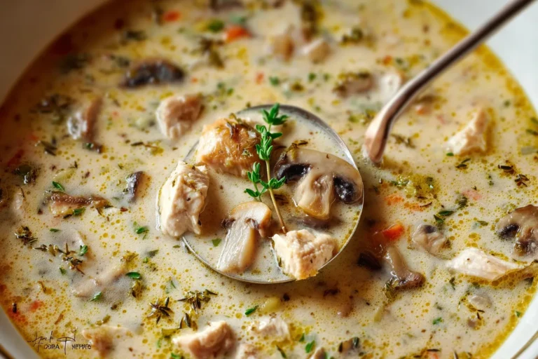 CREAMY CHICKEN AND MUSHROOM SOUP
