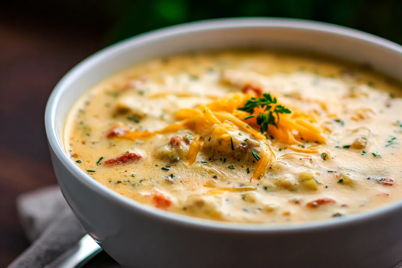 Crock Pot Cheeseburger Soup