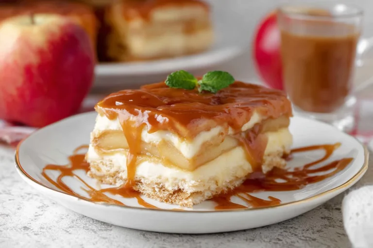 Easy Caramel Apple Eclair Cake