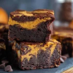 Fudgy Pumpkin Brownies with Cream Cheese Swirl