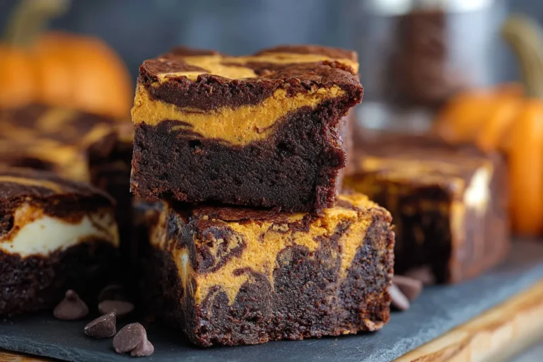 Fudgy Pumpkin Brownies with Cream Cheese Swirl