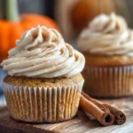 Moist Pumpkin Cupcakes with Cinnamon Cream Cheese Frosting