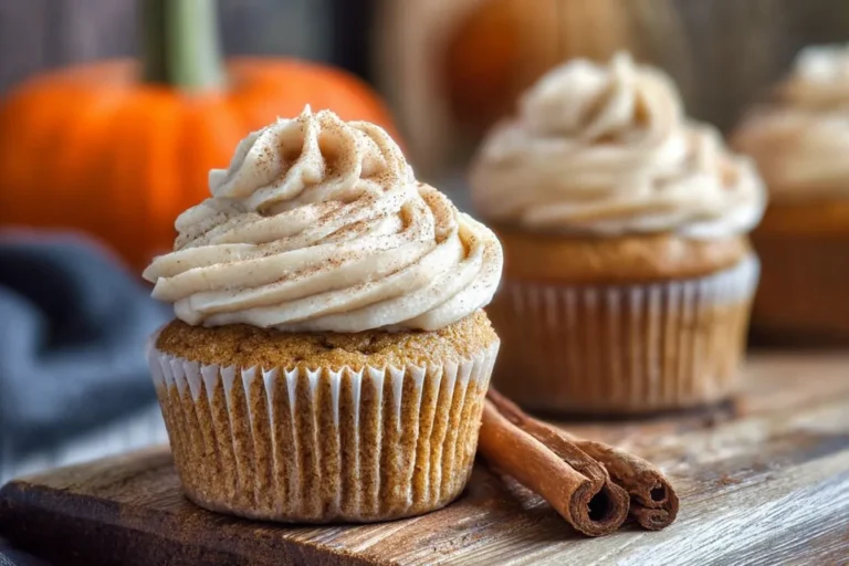 Moist Pumpkin Cupcakes with Cinnamon Cream Cheese Frosting