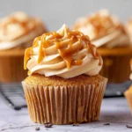 Moist Pumpkin Cupcakes with Salted Caramel Cream Cheese Frosting