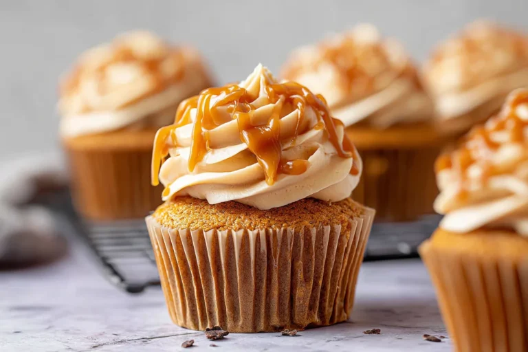 Moist Pumpkin Cupcakes with Salted Caramel Cream Cheese Frosting
