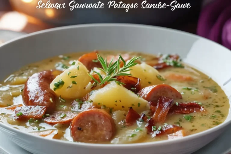 Slow Cooker German Potato Soup with Sausages