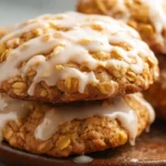 Soft & Chewy Iced Pumpkin Oatmeal Cookies