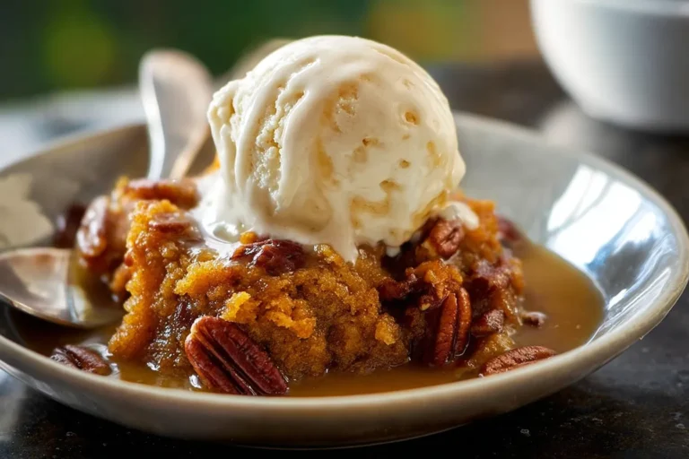 Warm Pumpkin Pecan Cobbler
