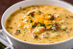 Crock Pot Cheeseburger Soup