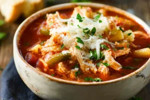 Crockpot Chicken Parmesan Soup