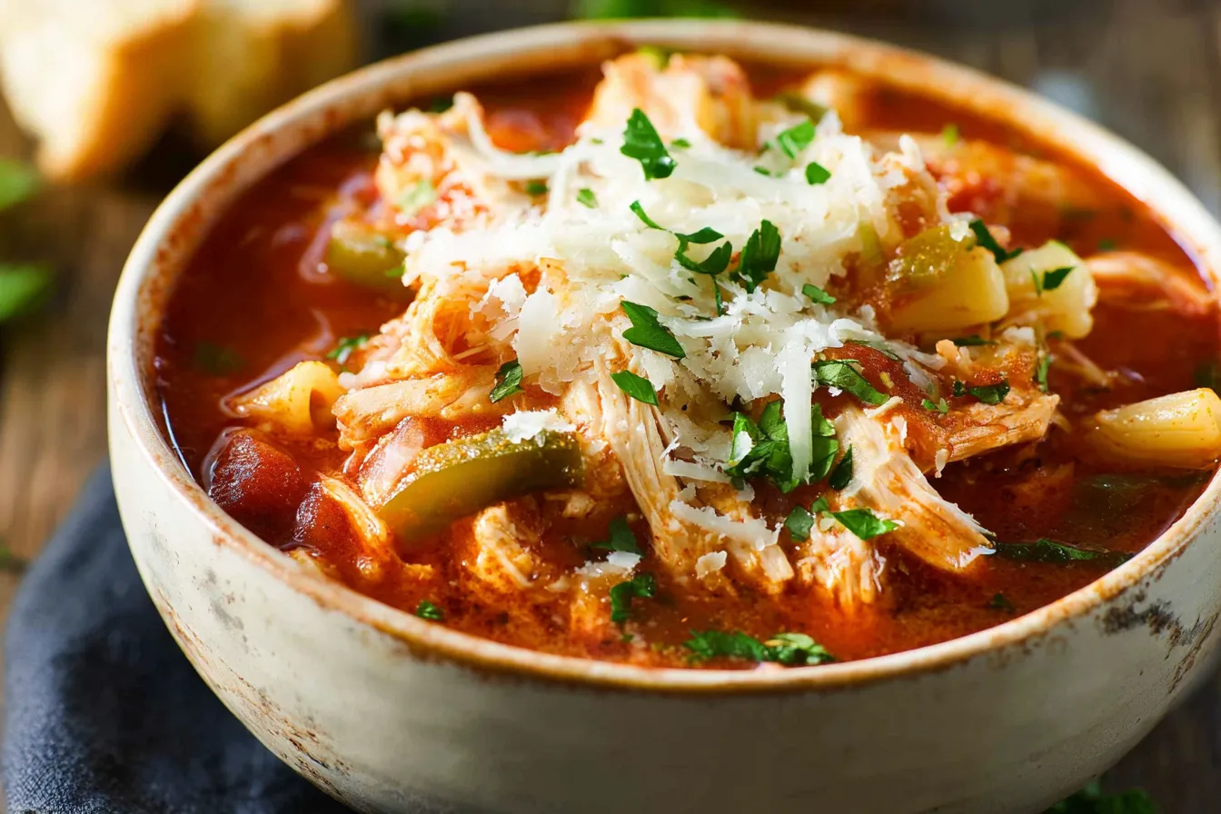 Crockpot Chicken Parmesan Soup
