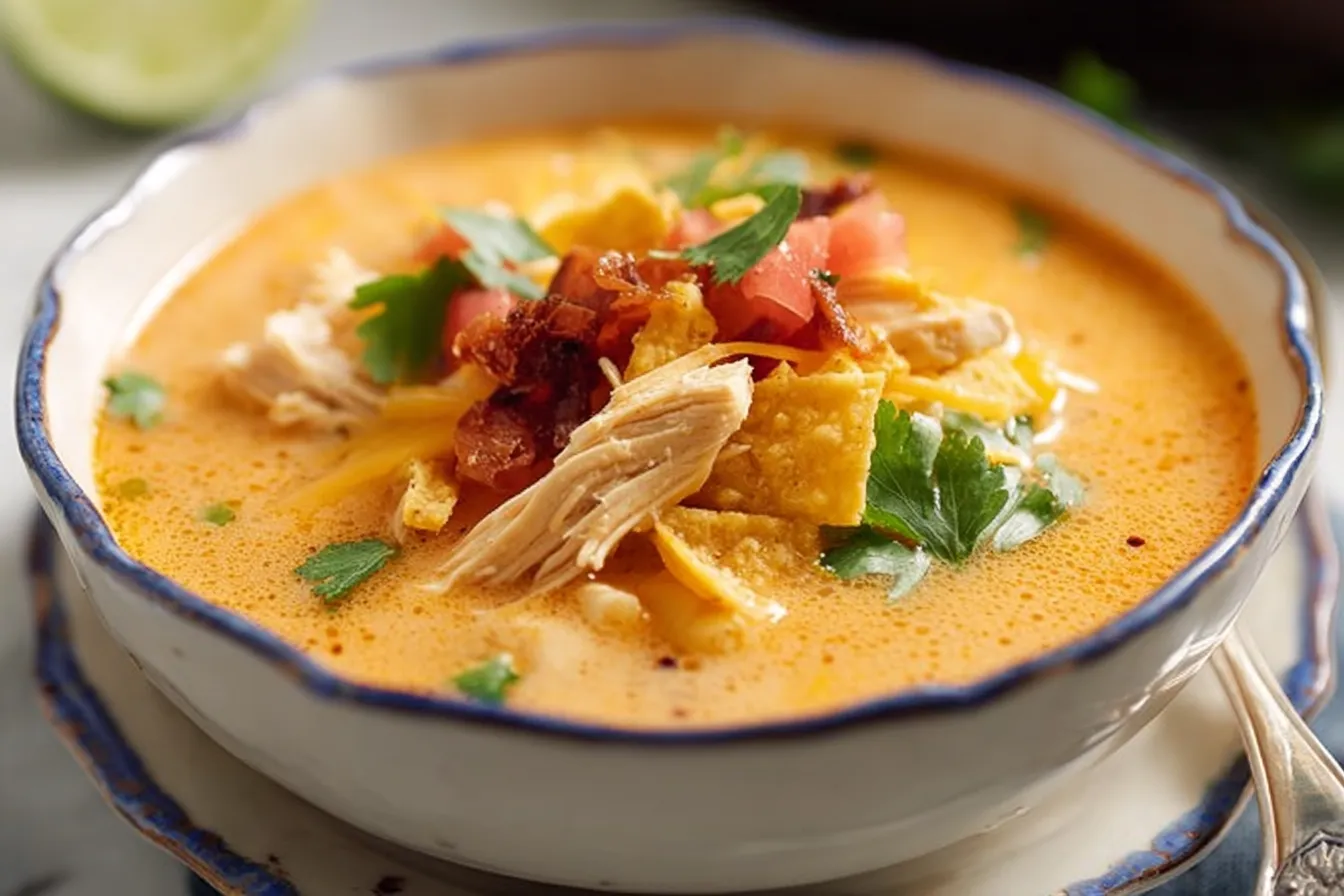 Easy Creamy Chicken Tortilla Soup