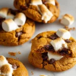 Soft Baked Pumpkin S'mores Cookies