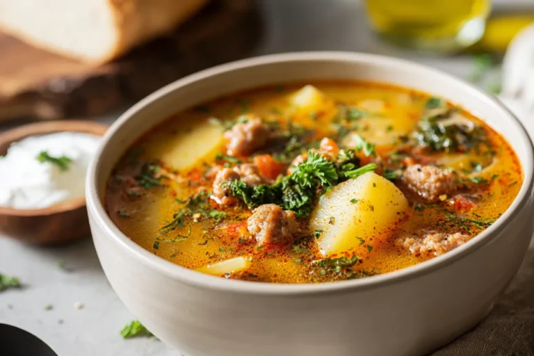 Spicy Sausage Potato Soup (