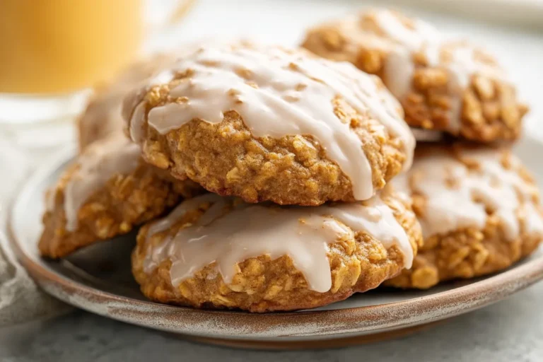The BEST Iced Pumpkin Oatmeal Cookies