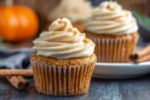 The BEST Pumpkin Cupcakes with Cinnamon Cream Cheese Frosting