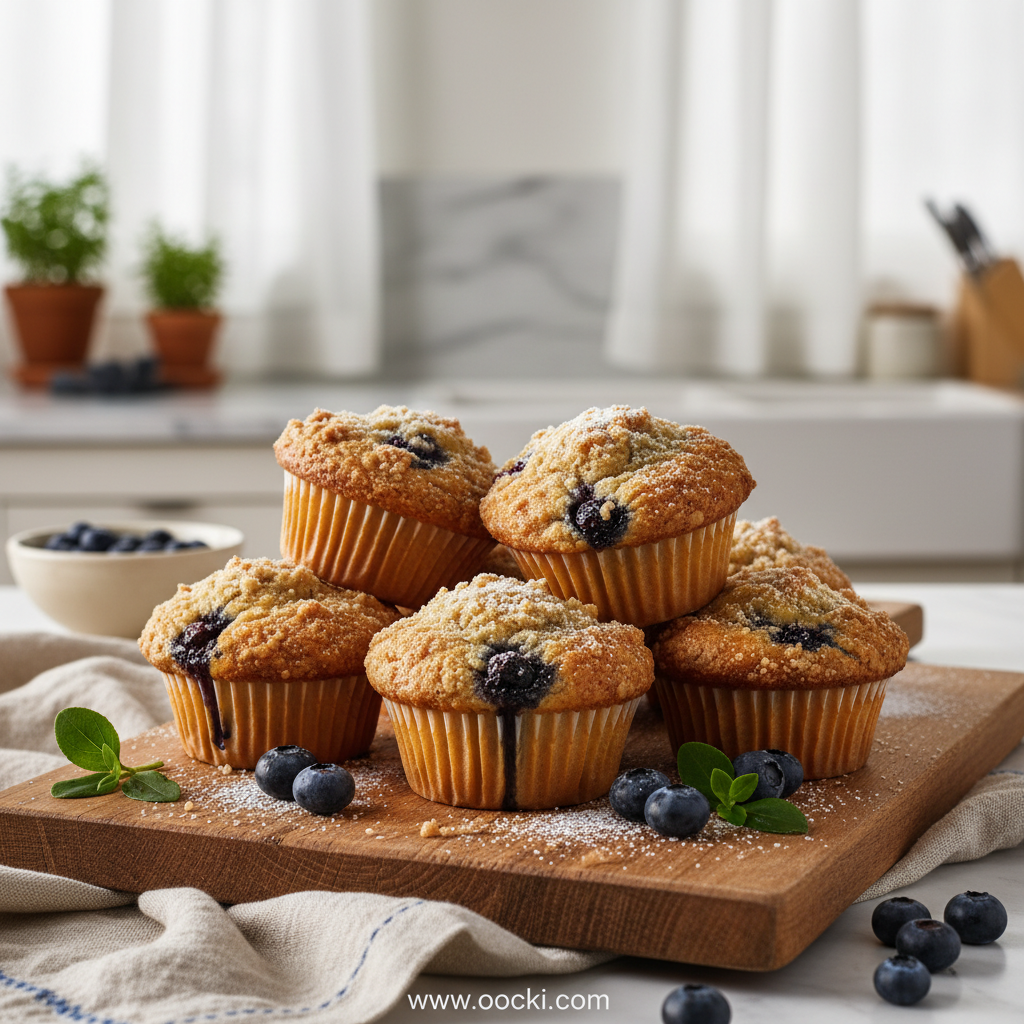 Irresistible Blueberry Crumble Muffins: A Bakery-Style Delight 1 Blueberry muffins with crumble topping