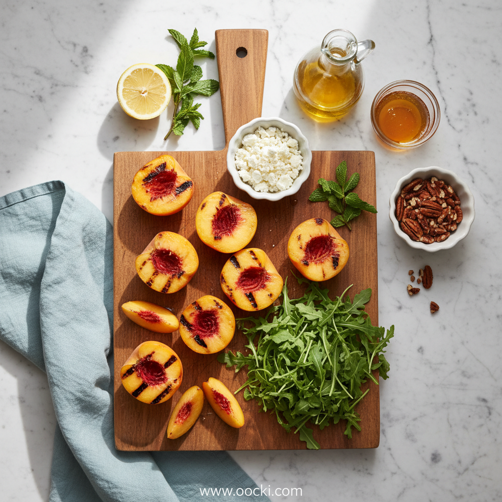 Grilled Peach Salad: A Sweet and Savory Summer Delight 2 Ingredients for Grilled Peach Salad