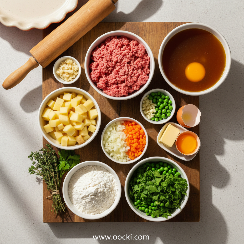 Ingredients for Hearty Ground Beef Potato Pie