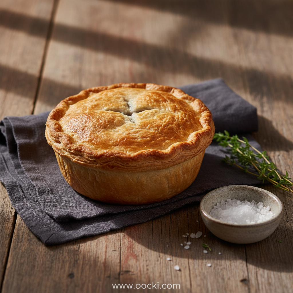 Individual beef pot pies served in ramekins