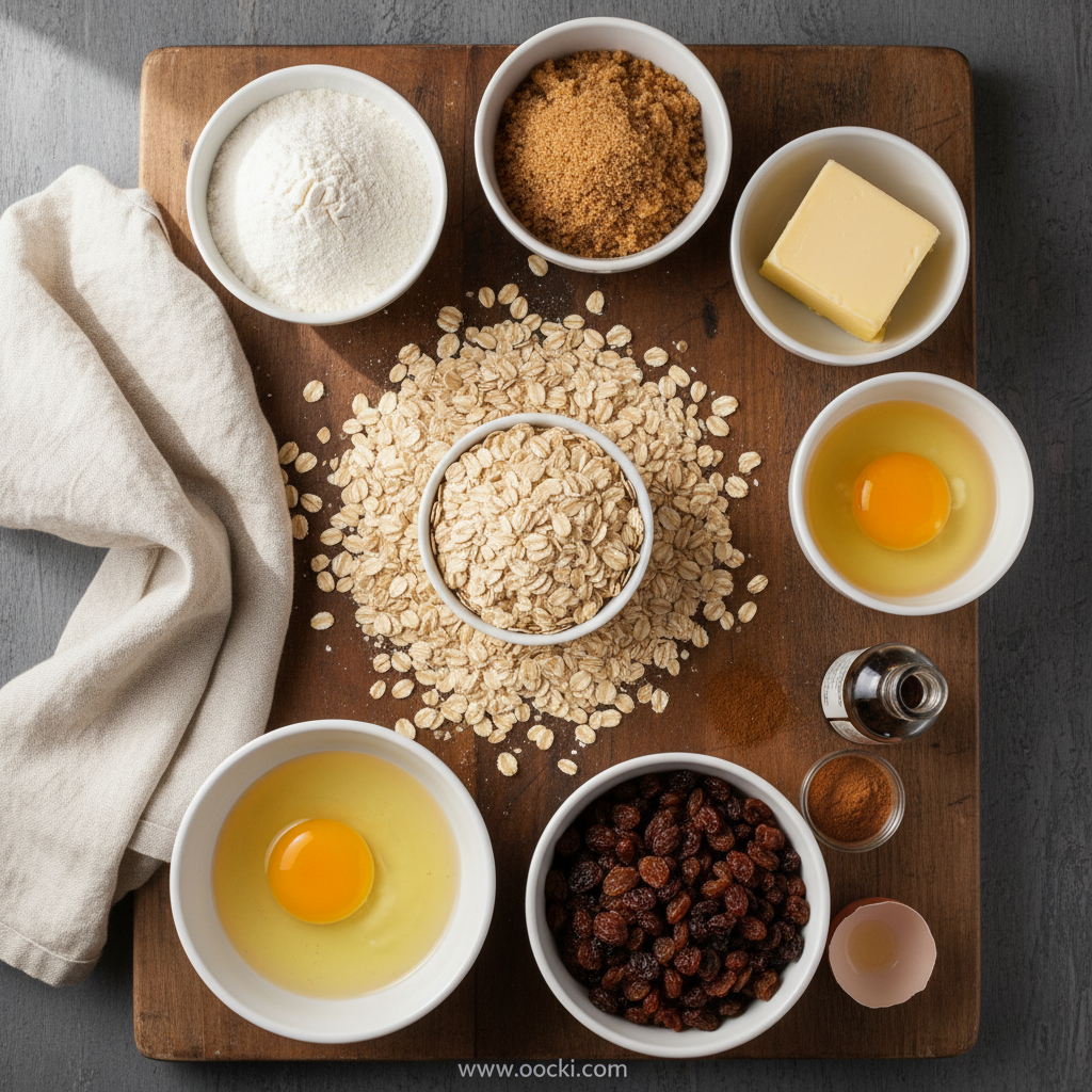 Ultimate Guide to Soft Chewy Oatmeal Cookies Recipe 2 Ingredients for oatmeal cookies laid out on a counter