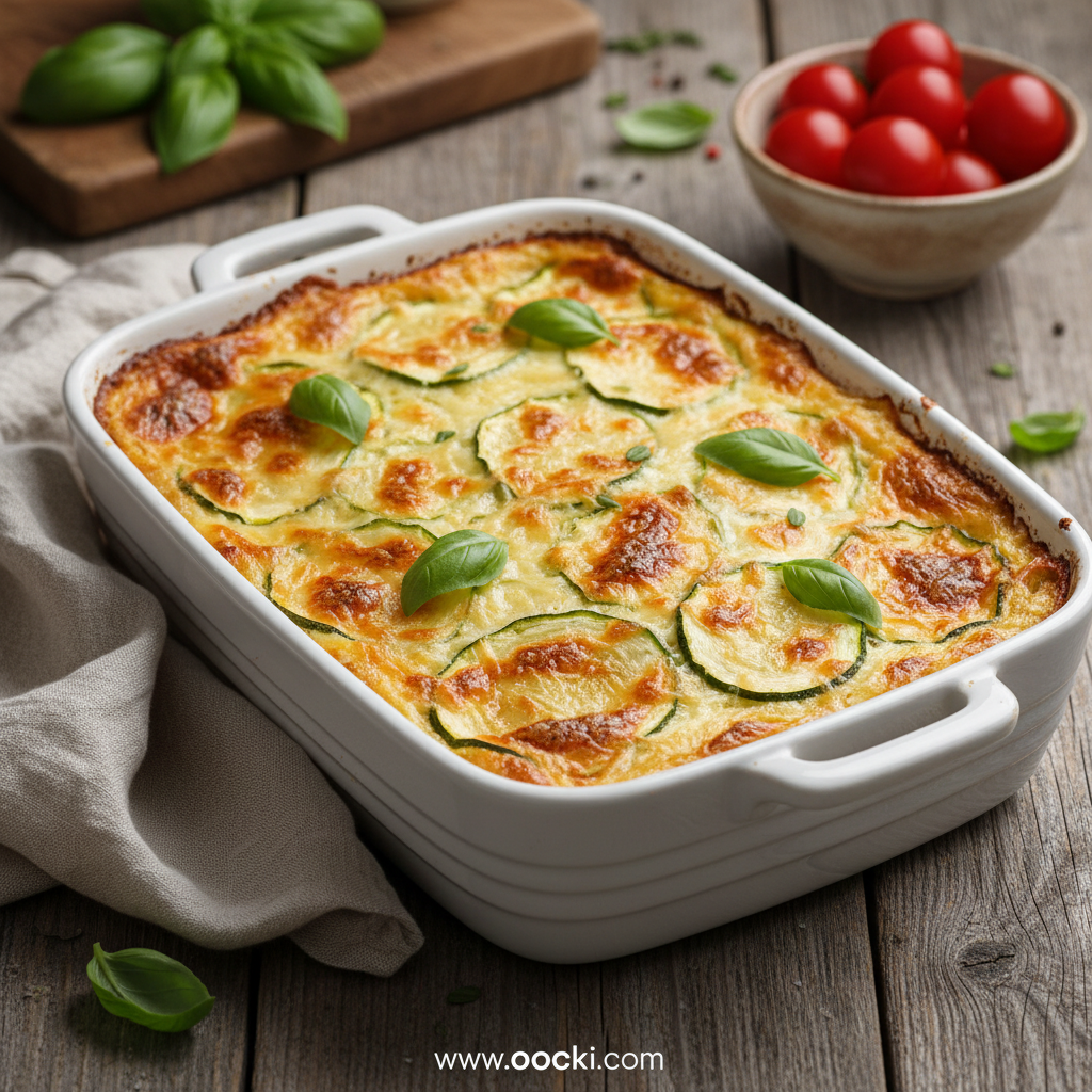 Golden Zucchini Cheese Casserole: A Comforting Summer Dish 1 Golden Zucchini Cheese Casserole served on a plate