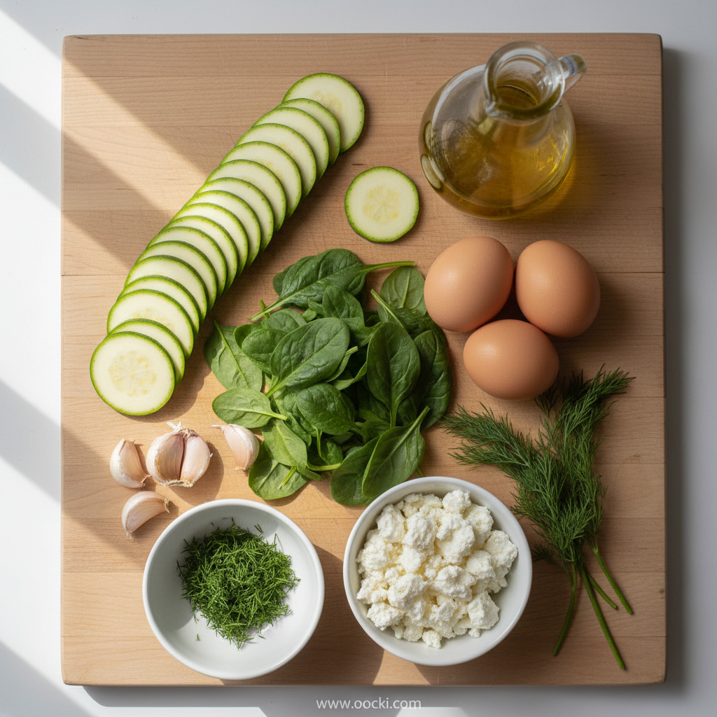 Baked Zucchini, Spinach, and Feta Casserole: A Healthy Cheesy Delight 2 Ingredients for Baked Zucchini, Spinach, and Feta Casserole