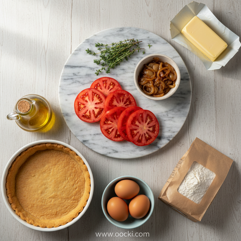 Beefsteak Tomato Tart with Caramelized Onions & Thyme 2 Ingredients for Beefsteak Tomato Tart