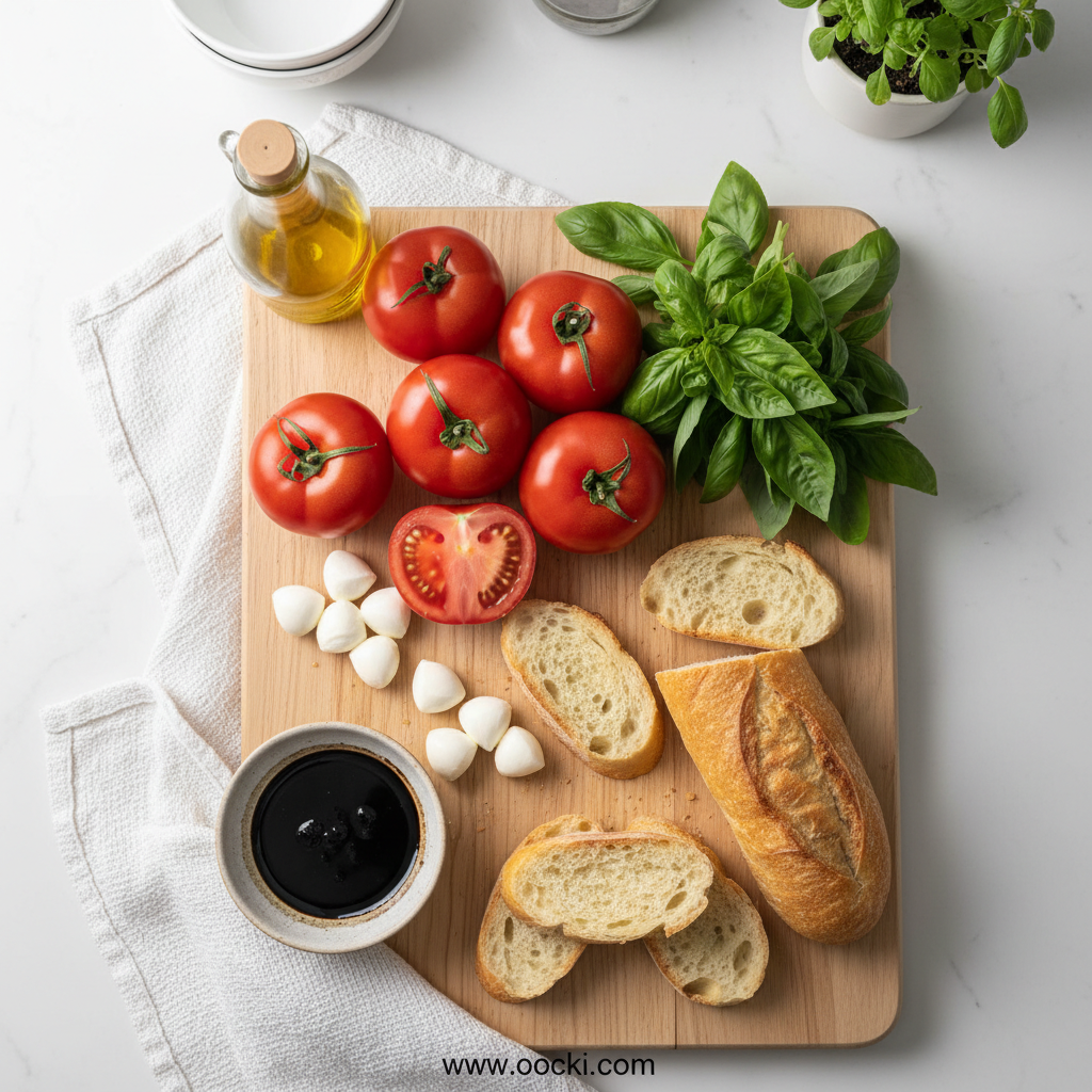 Ingredients for Caprese Bruschetta