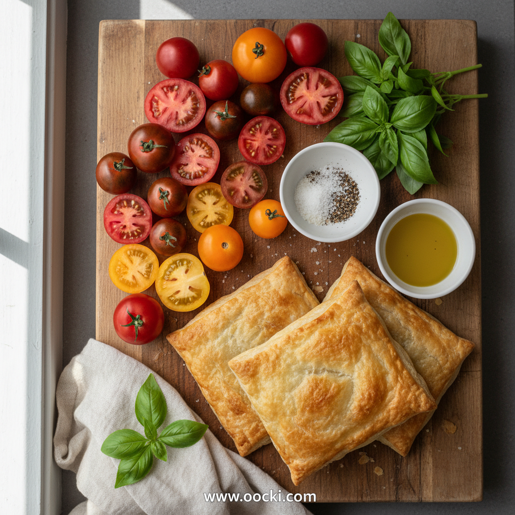 Cheesy Heirloom Tomato Tarts with Puff Pastry | PWWB 2 Ingredients for Cheesy Heirloom Tomato Tarts