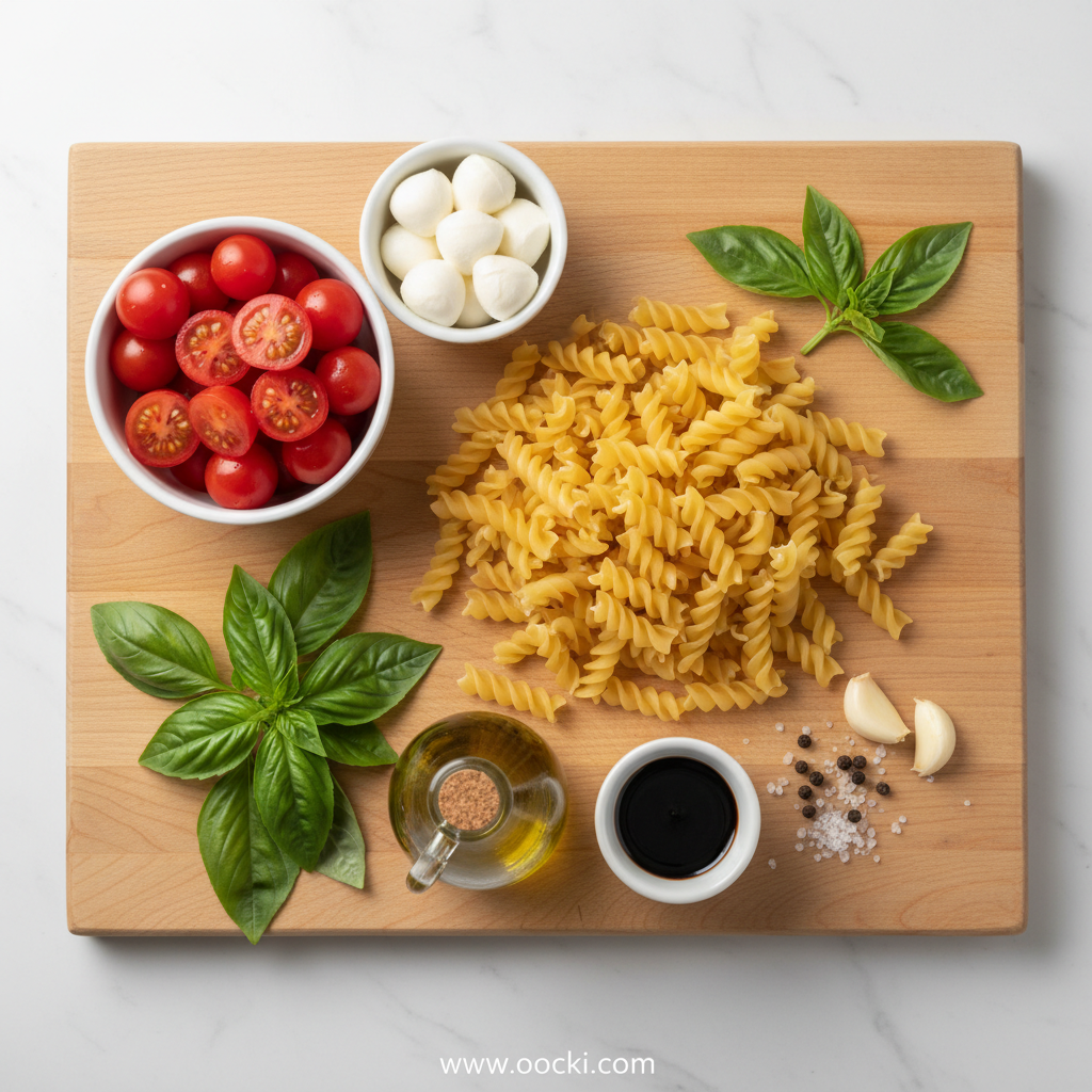 Creamy Caprese Pasta Salad: A Fresh and Easy Summer Recipe 2 Ingredients for Creamy Caprese Pasta Salad