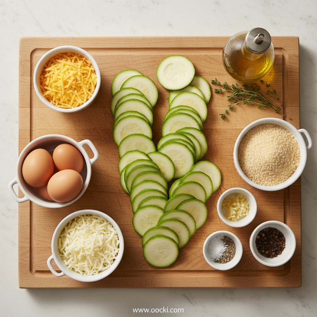 Ingredients for Zucchini and Cheese Casserole