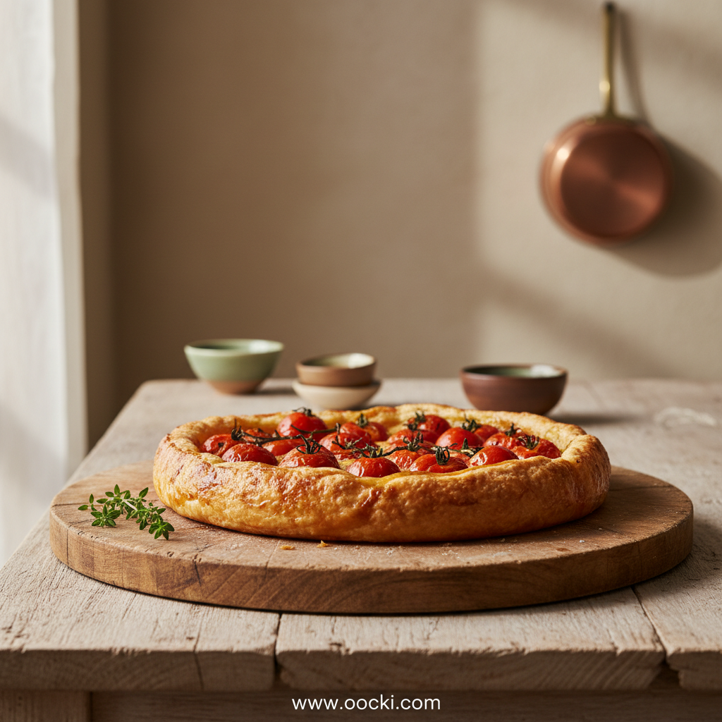 Tomato Tarte Tatin: A Delightful Upside-Down Savory Tart 1 Tomato Tarte Tatin served on a rustic plate